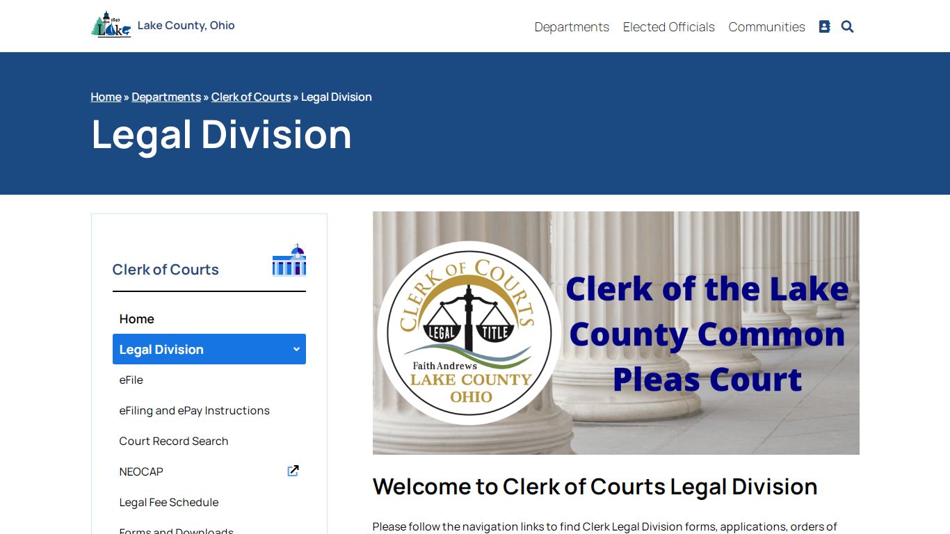 Legal Division - Clerk of Courts